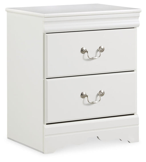 Anarasia - White - Two Drawer Night Stand Unique Piece Furniture