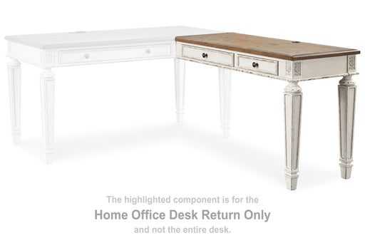 Realyn - White / Brown - Home Office Desk Return Unique Piece Furniture