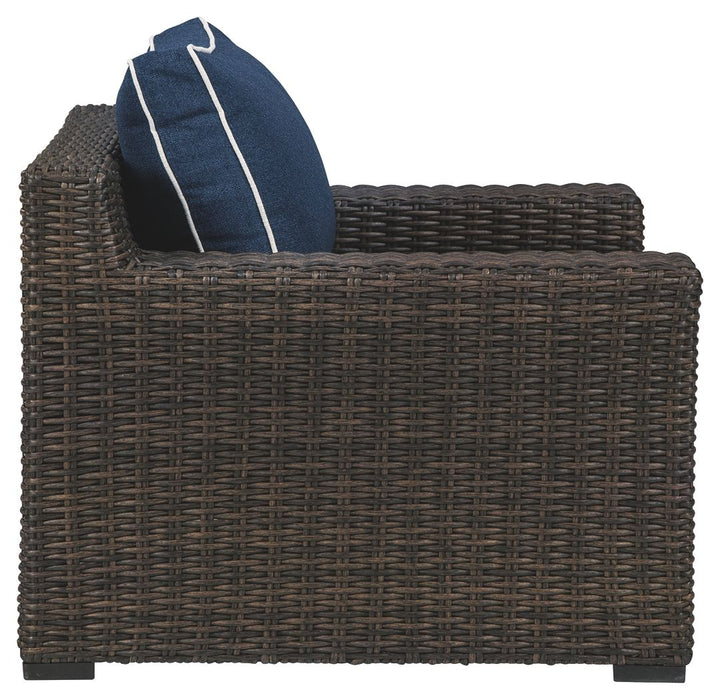 Grasson - Brown / Blue - Lounge Chair W/Cushion Unique Piece Furniture