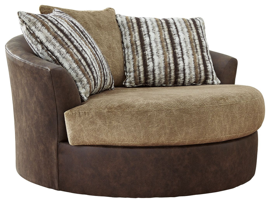 Alesbury - Chocolate - Oversized Swivel Accent Chair Unique Piece Furniture