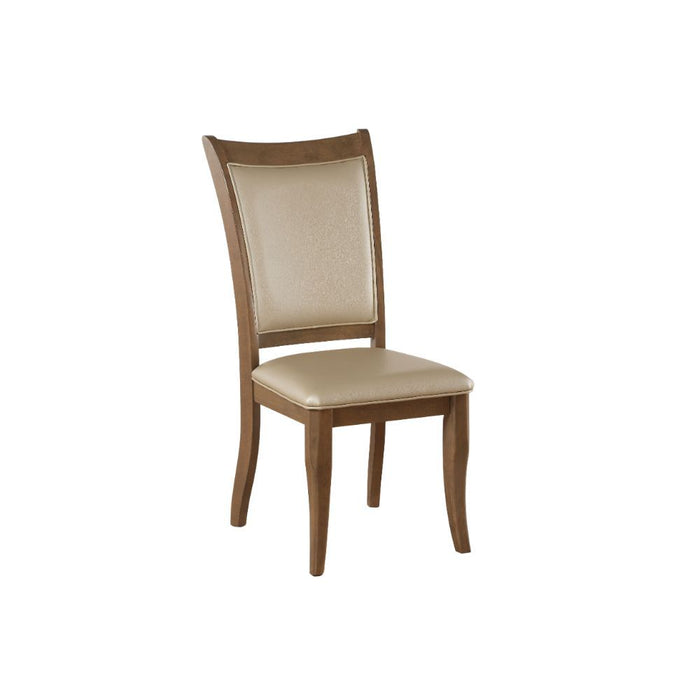 Harald - Side Chair (Set of 2) - Beige PU & Gray Oak Unique Piece Furniture