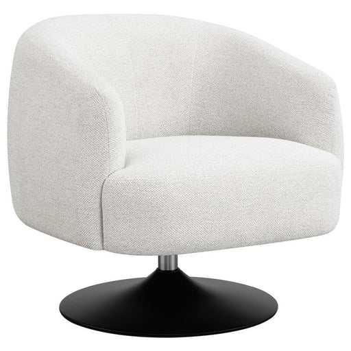 Dave - Upholstered Swivel Accent Chair - Beige And Matte Black Unique Piece Furniture