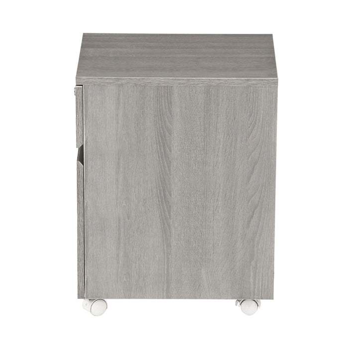 Techni Mobili Rolling Two Drawer Vertical Filing Cabinet With Lock And Storage, Gray