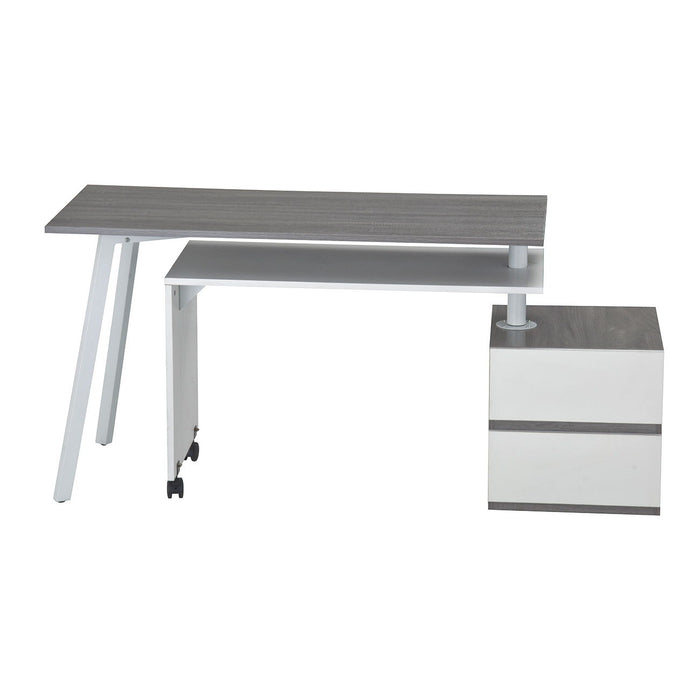 Techni Mobili Rotating Multi Positional Modern Desk, Gray