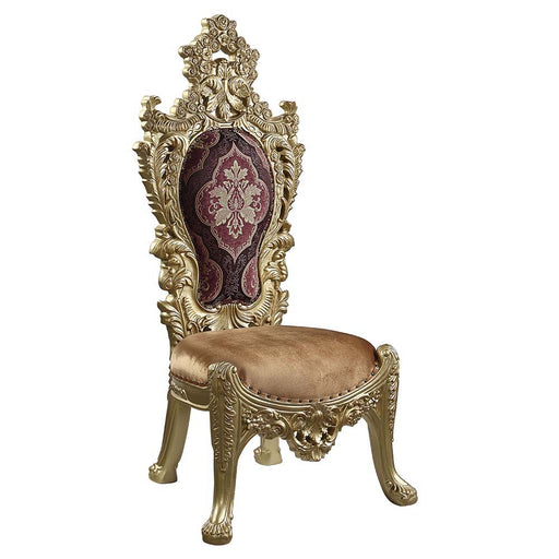 Bernadette - Side Chair (Set of 2) - Pattern Fabric & Gold Finish Unique Piece Furniture