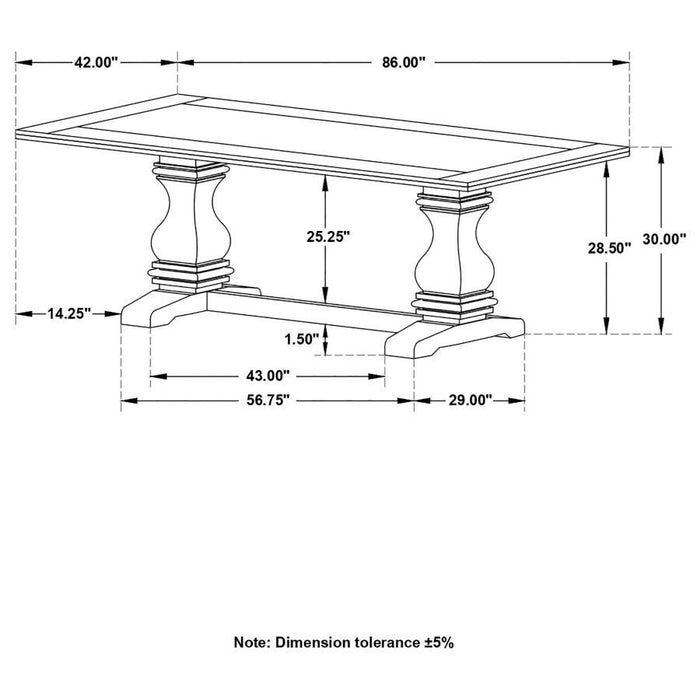 Parkins - Double Pedestals Dining Table - Rustic Espresso Unique Piece Furniture