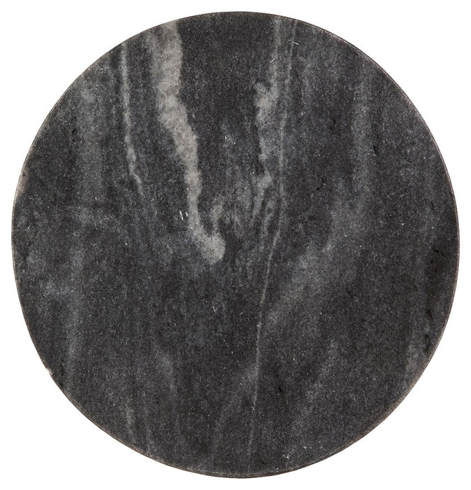 Caramont - Black / White / Gold Finish - Accent Table With White Base Unique Piece Furniture