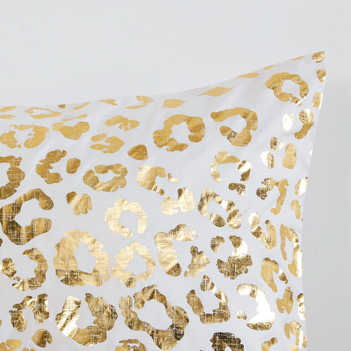 Metallic Animal Printed Comforter Set - Ivory / Gold