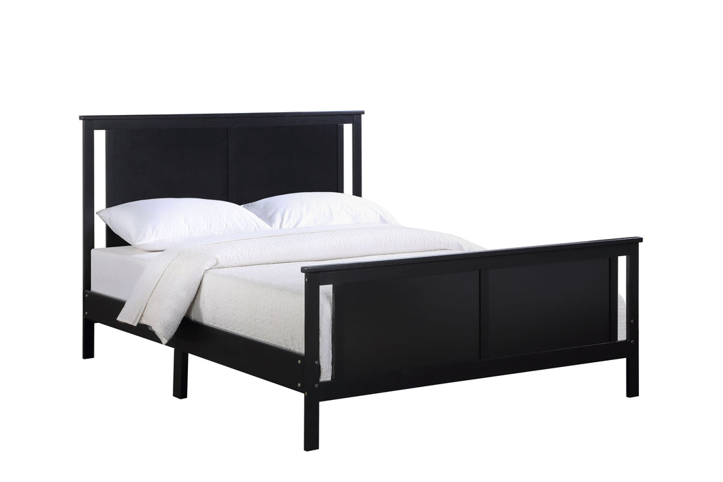 Connelly Reversible Panel Full Bed Black / Vintage Walnut