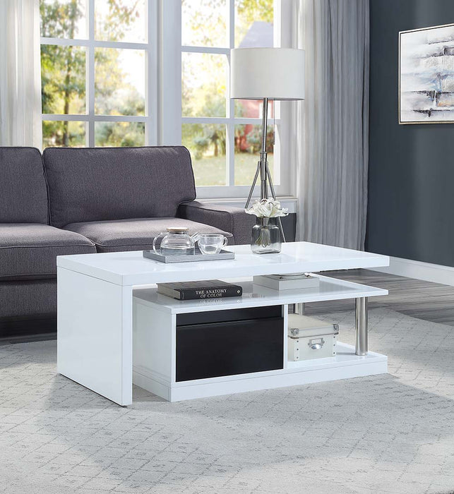 Buck II - Coffee Table - White & Black High Gloss Finish Unique Piece Furniture
