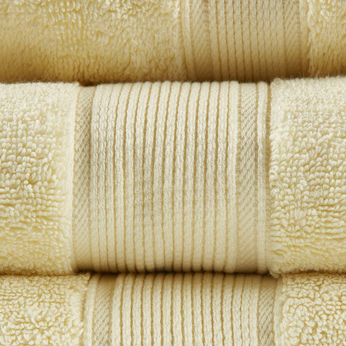 100% Cotton 8 Piece Antimicrobial Towel Set - Yellow