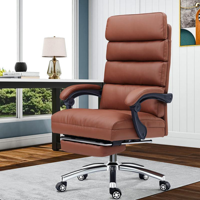 Exectuive Chair High Back Adjustable Managerial Home Desk Chair - Brown