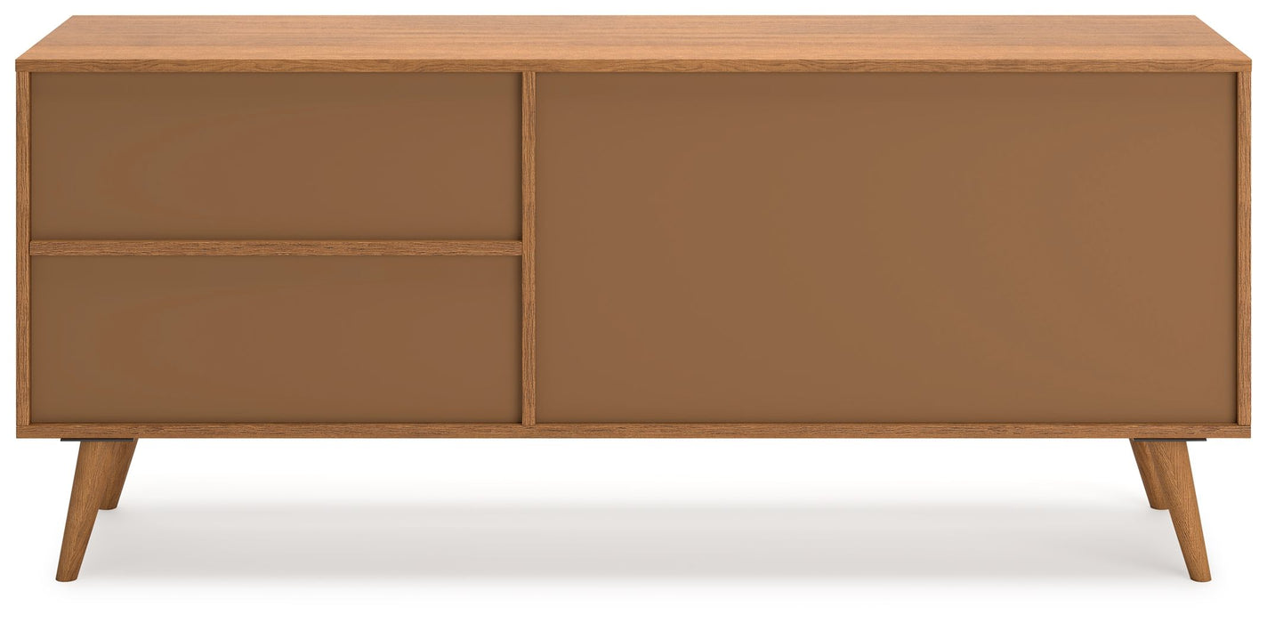Thadamere - Brown - Large TV Stand Unique Piece Furniture