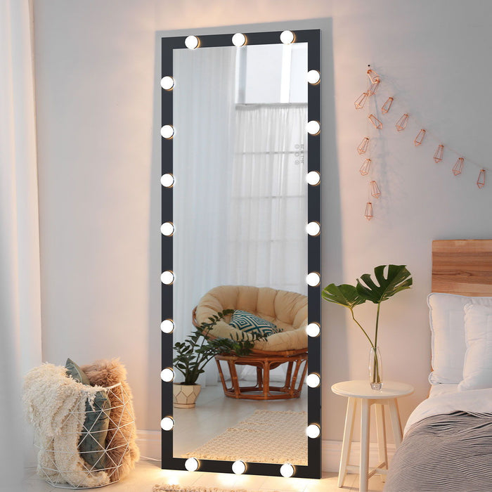 Hollywood Style Full Length Vanity Mirror With LED Light Bu Lbs Bedroom Hotel Long Wall Mouted Full Body Mirror Large Floor Dressing Mirror With Lights Black
