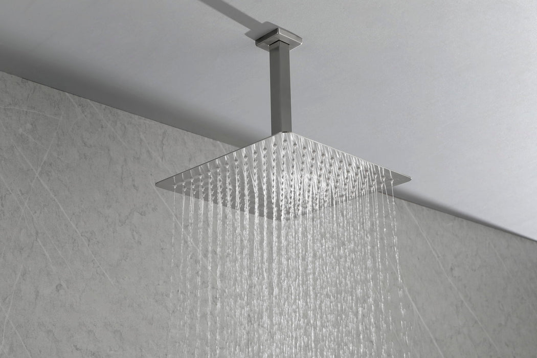 Rain Shower Head High Pressure, Ultra-Thin Showerhead 304 Stainless Steel Waterfall Shower With Self-Clean Nozzles, Full Body Covering