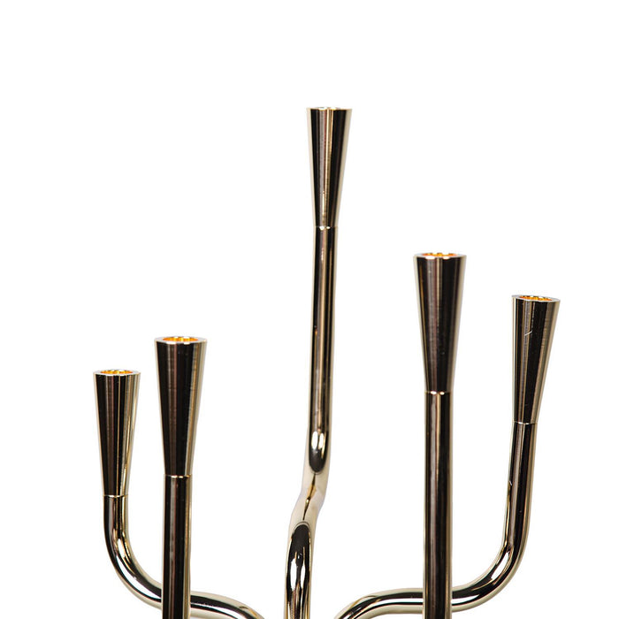 Modern Geometric 5 Candles Holder In Gold