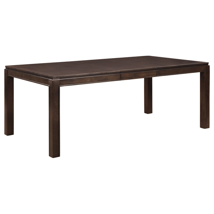 Contemporary Design Dark Brown Finish 1 Piece Dining Table With Separate Extension Leaf Wooden Dining Furniture