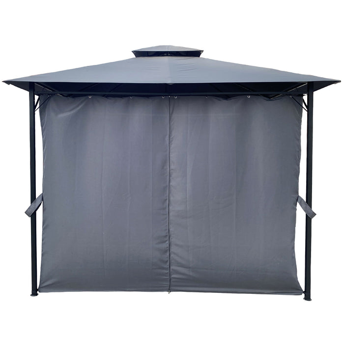 10X10 Ft Outdoor Patio Garden Gazebo Tent, Outdoor Shading, Gazebo Canopy With Curtains - Dark Gray