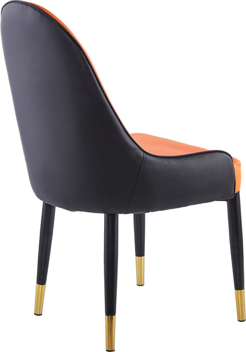 Modern Leather Dining Chair (Set of 2) Upholstered Accent Dining Chair, Legs With Black Plastic Tube Plug