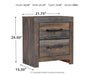 Drystan - Brown / Beige - Two Drawer Night Stand Unique Piece Furniture