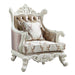 Vanaheim - Chair - Fabric & Antique White Finish Unique Piece Furniture