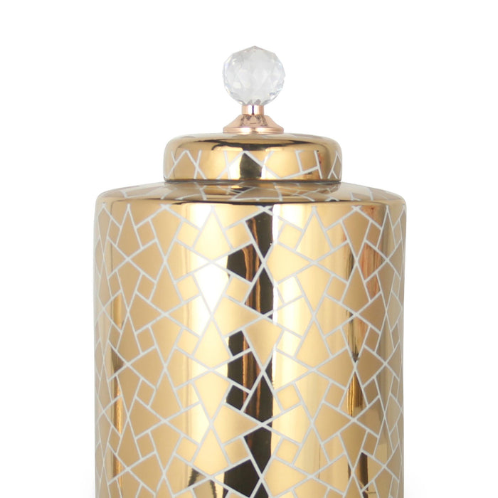 Exquisite Gold Ginger Jar With Removable Lid