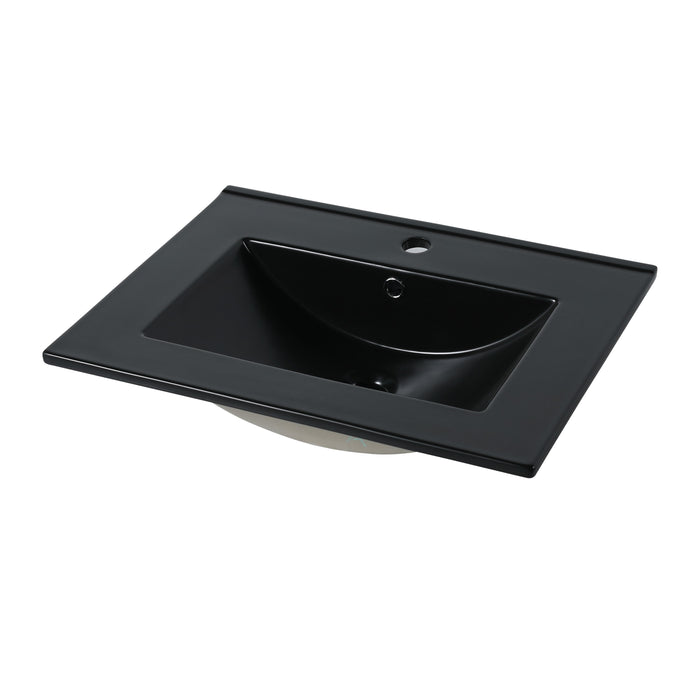 24" Ceramic Top Sink - Black