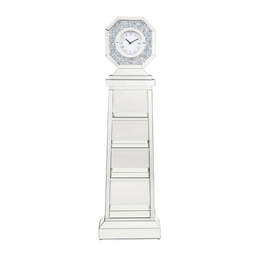 Noralie - Grandfather Clock - Mirrored & Faux Diamonds - 63" Unique Piece Furniture