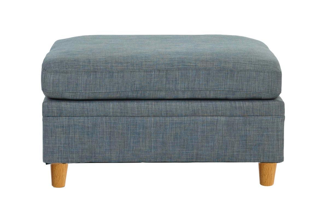 Living Room Furniture Ottoman Steel Color Dorris Fabric 1 Piece Cushion Ottomans Wooden Legs Deco