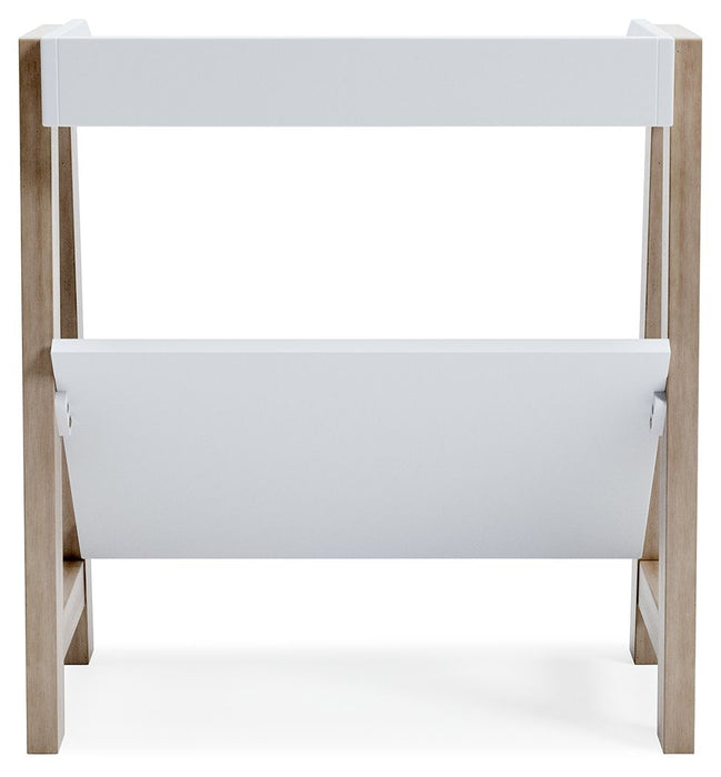 Blariden - White / Tan - Small Bookcase Unique Piece Furniture