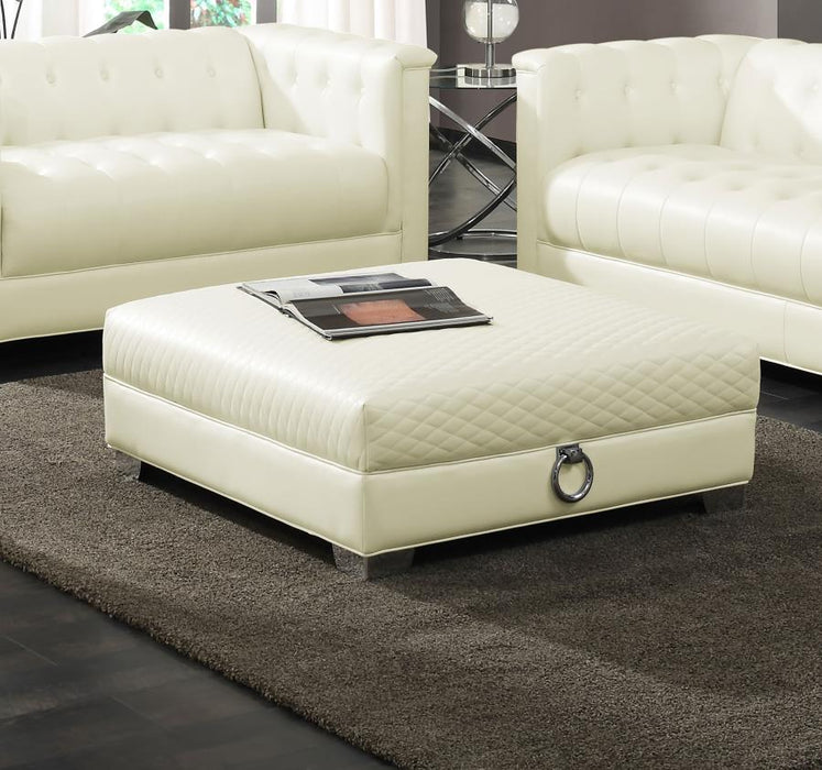 Chaviano - Upholstered Ottoman - Pearl White Unique Piece Furniture