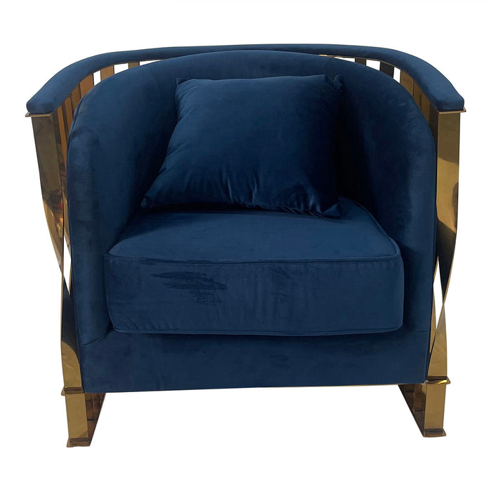 Navy Blue And Gold Sofa Chair