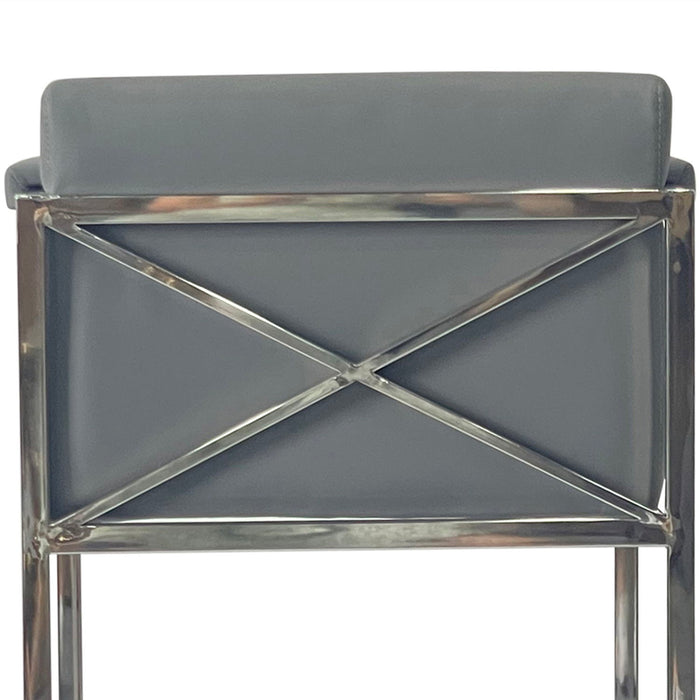 Dining Chair Bar Stool For Kitchen Silver And Gray