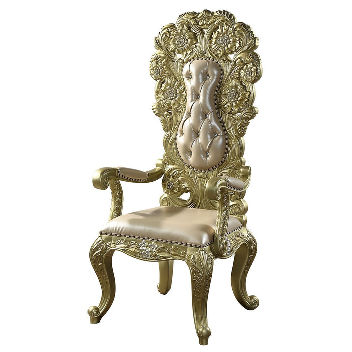 Acme Cabriole Arm Chair (Set of 2) Gold Finish