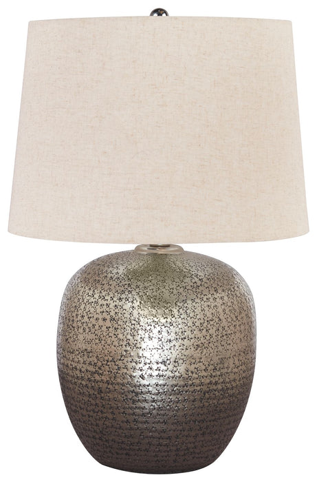 Magalie - Antique Silver Finish - Metal Table Lamp Unique Piece Furniture