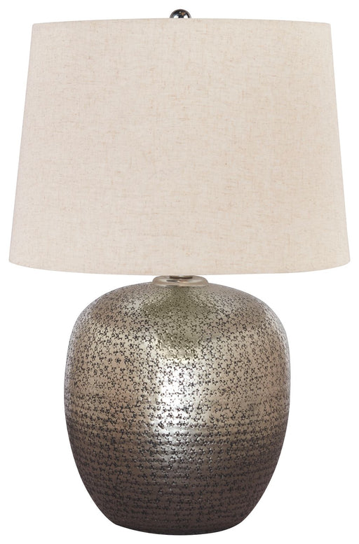 Magalie - Antique Silver Finish - Metal Table Lamp Unique Piece Furniture