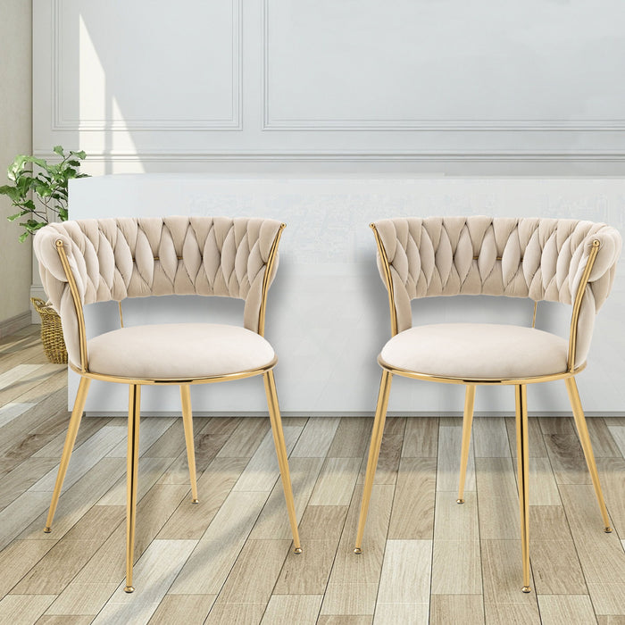 Coolmore Leisure Dining Chairs With (Set of 2) - Ivory