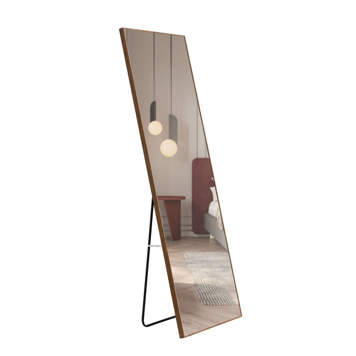 Brown Solid Wood Frame Full-Lengt Height Mirror, Dressing Mirror, Bedroom Home Porch, Decorative Mirror, Floor Mounted Large Mirror