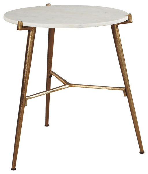 Chadton - White / Gold Finish - Accent Table Unique Piece Furniture
