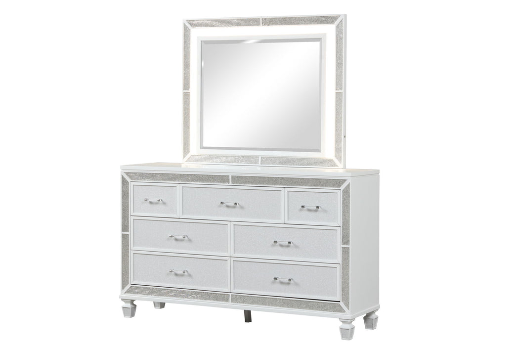 Crystal Dresser Made With Wood Finished In White