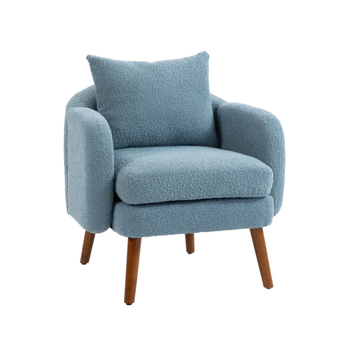 Coolmore Wood Frame Armchair, Modern Accent Chair Lounge Chair For Living Room - Light Blue