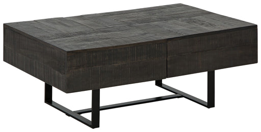 Kevmart - Grayish Brown / Black - Rectangular Cocktail Table Unique Piece Furniture