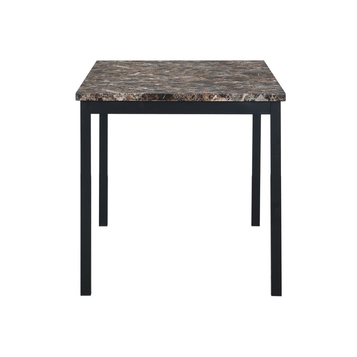 Faux Marble Top Metal Frame Dinette Table - Black