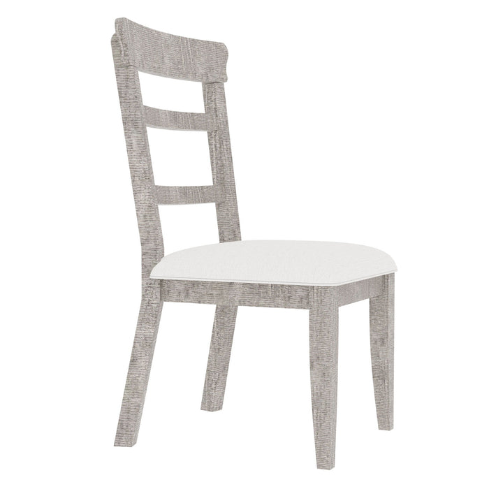 Upholstered Pine Wood Dining Chairs (Set of 2) Dining Room Kitchen Side Chair Ladder Back Side Chairs Gray