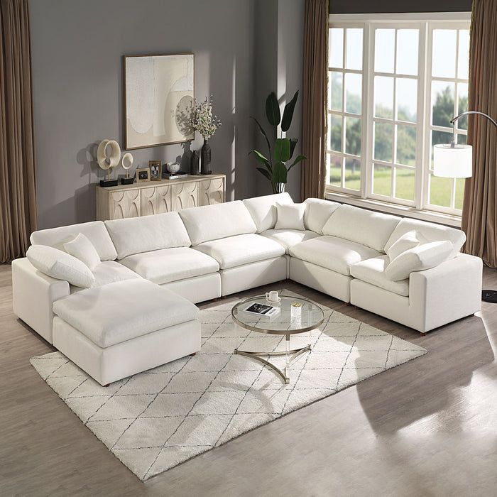 Modern Modular Sectional Sofa Set, Self-Customization Design Sofa In White