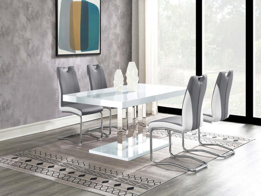Brooklyn - 5 Piece Dining Set - White And Chrome Unique Piece Furniture
