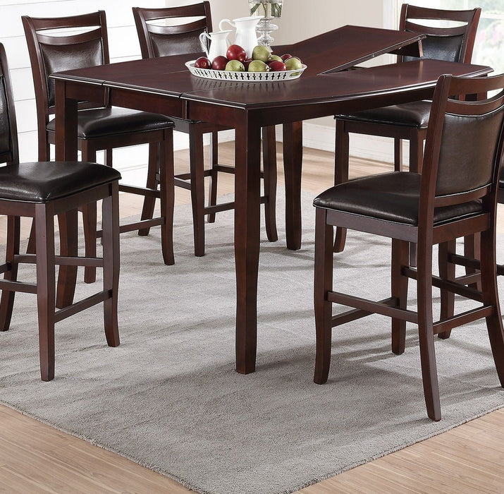 Dining Room Furniture Dining Table Dark Brown Counter Height Table With Butterfly Leaf Wooden Top 1 Piece Kitchen High Table