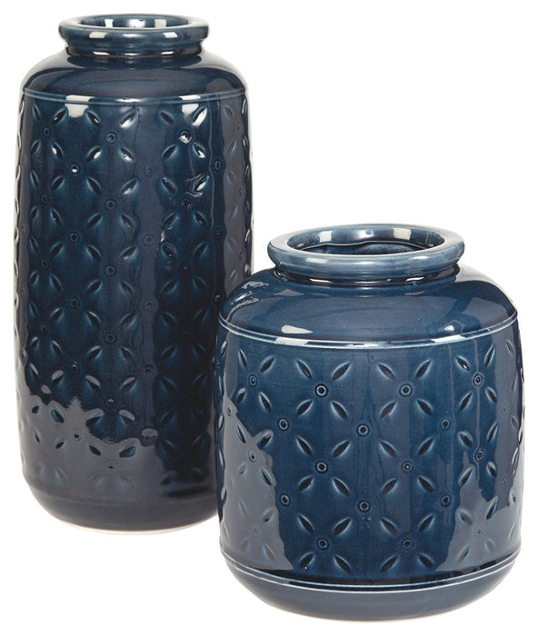 Marenda - Navy Blue - Vase Set (Set of 2) Unique Piece Furniture