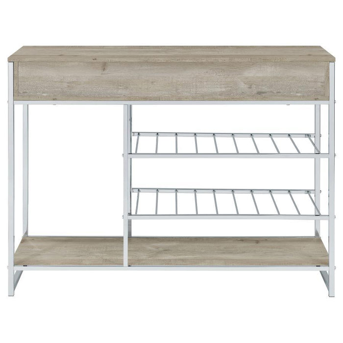 Melrose - 2-Drawer Home Bar Storage With Wine Rack Gray - Gray