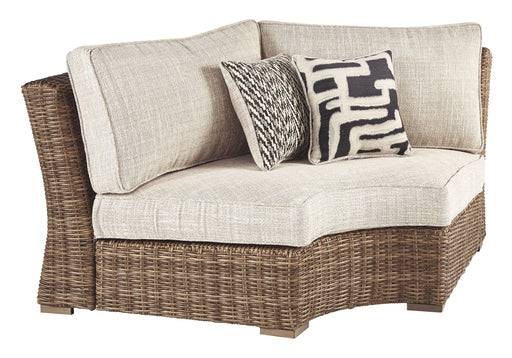 Beachcroft - Beige - Curved Corner Chair W/Cushion Unique Piece Furniture